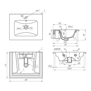 Раковина Lemark Эйфория 640344 белая 60 см